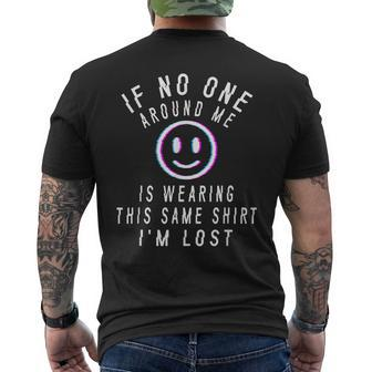 Matching Vacation Friends Family Trip Im Lost Glitch Men's Back Print T-shirt | Mazezy