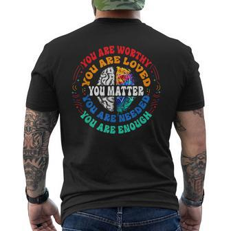 You Matter Mental Health Matters Mental Health Awareness Men's Back Print T-shirt | Mazezy