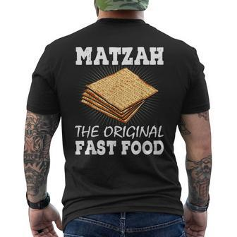 Matzah The Original Fast Food Passover Jewish Seder Men's Back Print T-shirt | Mazezy AU