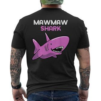 Mawmaw Shark Funny Family Maw-Maw Mens Back Print T-shirt | Mazezy