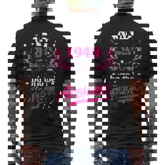 May 1949 T Shirt 1949 Birthday Awesome Since 1949 Men's Back Print T-shirt | Mazezy