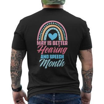 May Is Better Hearing And Speech Month Slp Pathologist Men's T-shirt Back Print - Thegiftio UK