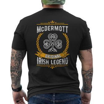 Mcdermott Irish Name Gift Vintage Ireland Family Surname Mens Back Print T-shirt - Seseable
