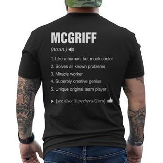 Mcgriff Definition Meaning Name Named _ Funny Mens Back Print T-shirt - Seseable