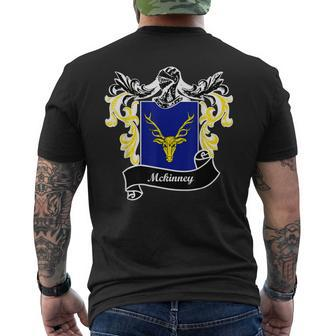 Mckinney Coat Of Arms Surname Last Name Family Crest Mens Back Print T-shirt - Seseable
