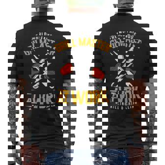Meat Smoking Meat Grilling Bbq Lovers Dad Bbq Meat Bbq Men's Back Print T-shirt | Mazezy