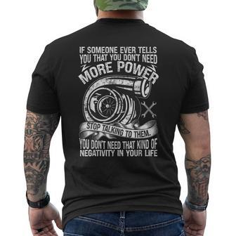 Mechanic Car Guy More Car Power Mens Back Print T-shirt | Mazezy