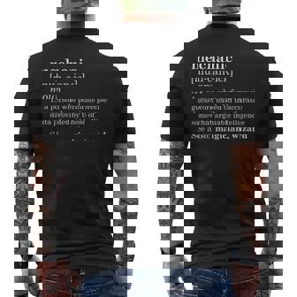 Mechanic Definition Dad Car Guy Garage Fathers Day Gift  Men's Crewneck Short Sleeve Back Print T-shirt
