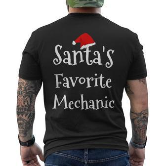 Mechanic Santas Favorite Job Christmas Santa Claus Hat Mens Back Print T-shirt