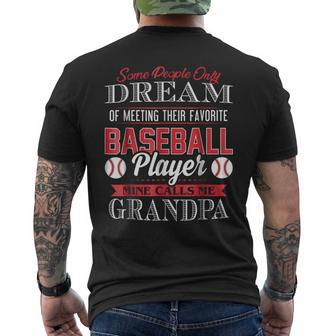 Meeting Favorite Baseball Player Calls Me Grandpa Mens Back Print T-shirt | Mazezy