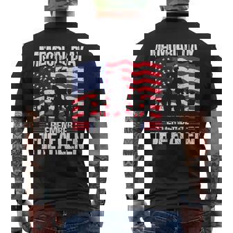 Memorial Day Remember The Proud Veteran Military Vintage Mens Back Print T-shirt - Thegiftio