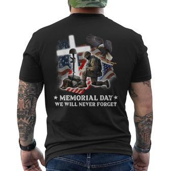 Memorial Day We Will Never Forget Veteran Day For Men's T-shirt Back Print - Thegiftio UK