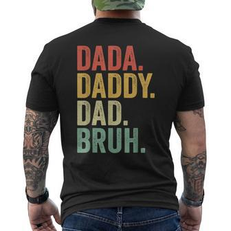 Men Dada Daddy Dad Bruh Fathers Day Vintage Funny Father Mens Back Print T-shirt - Thegiftio UK