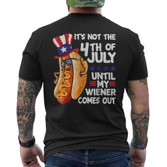 Men Funny 4Th Of July Hot-Dog Wiener Comes Out Adult Humor Mens Back Print T-shirt - Thegiftio UK