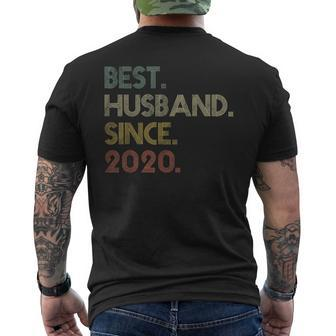 Mens Best Husband Since 2020 Epic Couple 2Nd Wedding Anniversary Men's Crewneck Short Sleeve Back Print T-shirt | Mazezy