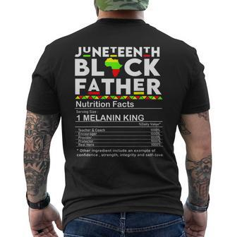 Mens Junenth Black Father Nutrition Facts Fathers Day Gift For Mens Mens Back Print T-shirt | Mazezy