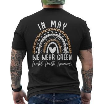 Mental Health Matters We Wear Green Mental Health Awareness Gift For Men Mens Back Print T-shirt - Seseable