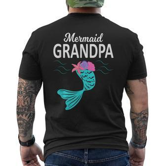 Mermaid Grandpa Funny Merman Grandpa Family Matching Mens Back Print T-shirt | Mazezy CA