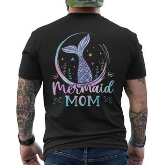 Womens Mermaid Mom Birthday Mermaid Family Matching Party Squad Men's Back Print T-shirt | Mazezy