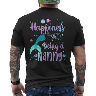 Mermaid Mom Happiness Is Being A Nanny Men's Back Print T-shirt | Mazezy