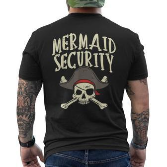 Mermaid Security Pirate Matching Family Party Dad Brother Mens Back Print T-shirt | Mazezy