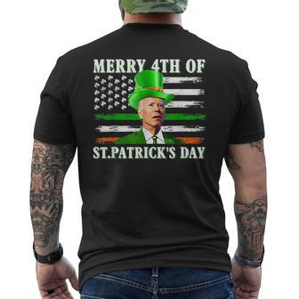 Merry 4Th Of St Patricks Day Joe Biden St Patricks Day Men's T-shirt Back Print - Seseable