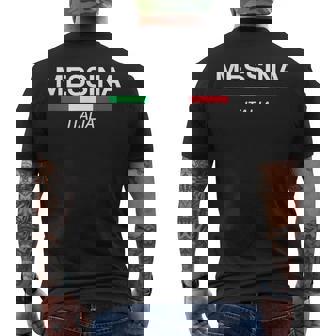 Messina Italian Name Family Surname Gift Italy Flag Italia Mens Back Print T-shirt - Seseable