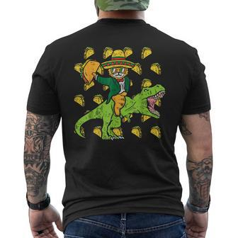 Mexican Cat Trex Tacos Funny Cinco De Mayo Fiesta Dinosaur Mens Back Print T-shirt - Thegiftio UK
