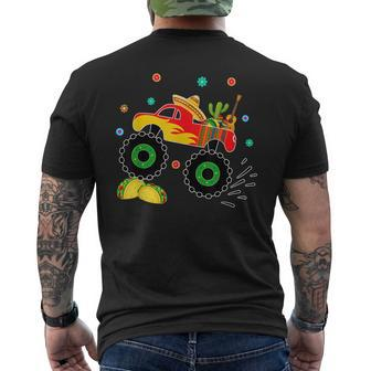 Mexican Monster Truck Taco Cinco De Mayo Party Boys Toddlers Men's Back Print T-shirt | Mazezy