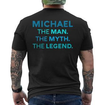 Michael The Man The Myth The Legend Name Personalized Boys Mens Back Print T-shirt - Seseable