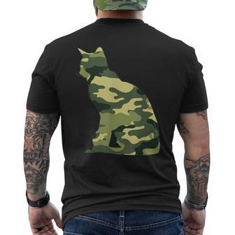 Military Burmese Camo Men Print Us Cat Kitty Veteran Men's T-shirt Back Print - Seseable