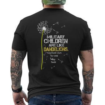Military Children Are Like Dandelions They Bloom Mens Back Print T-shirt | Mazezy DE