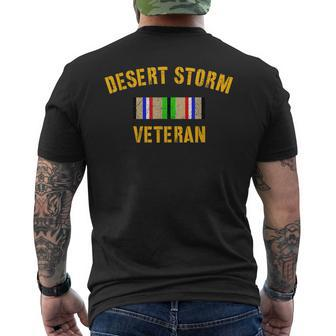 Military Desert Storm Veteran Service Ribbon Gulf War Gift Mens Back Print T-shirt | Mazezy