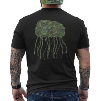 Military Jellyfish Camo Print Us Sea Jelly Veteran Men Gift Mens Back Print T-shirt | Mazezy