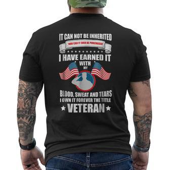 Military Veteran I Own The Title Forever Men's Back Print T-shirt | Mazezy