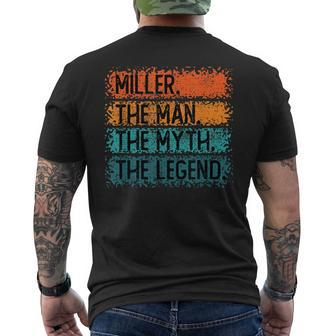 Miller The Man The Myth The Legend Men's Back Print T-shirt | Mazezy