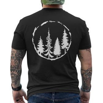 Minimalist Tree Forest Outdoors And Nature Graphic Men's T-shirt Back Print - Seseable