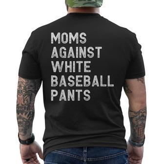 Moms Against White Baseball Pants - Baseball Mom Men's Back Print T-shirt | Mazezy