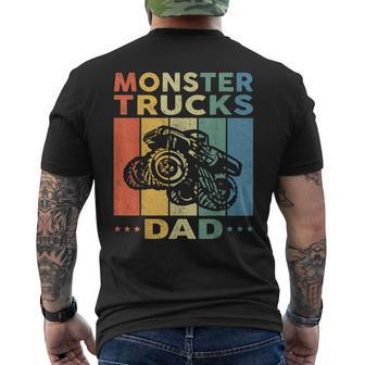 Monster Truck Dad Retro Vintage Monster Truck V3 Men's T-shirt Back Print - Seseable