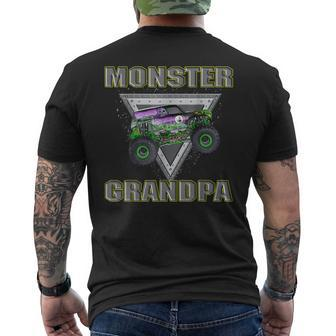 Monster Truck Grandpa Monster Truck Are My Jam Truck Lovers Men's T-shirt Back Print - Seseable