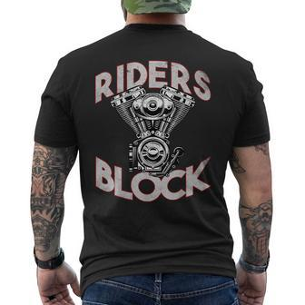 Motorcycle Engine Vintage Riders Block Garage Auto Mechanic Men's Back Print T-shirt | Mazezy