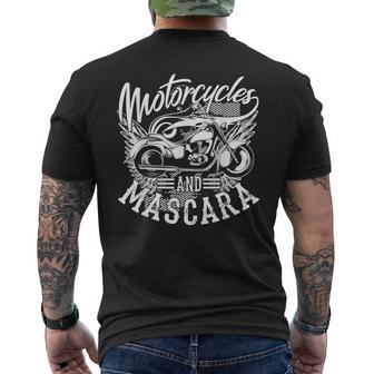 Motorcycles And Mascara Cute Makeup Motor Lover Men's T-shirt Back Print - Seseable