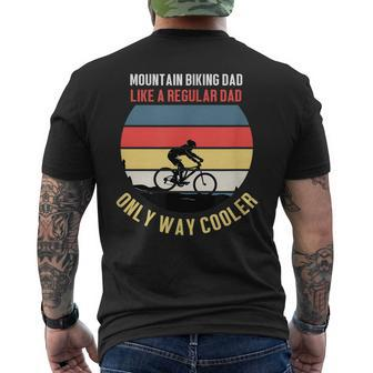 Mens Mountain Biking Dad Dad Fathers Day Vintage Tee Men's Back Print T-shirt | Mazezy