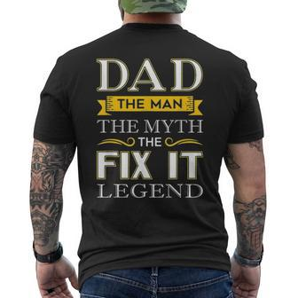 Mens Mr Fix It Dad Handy Man Dad Fathers Day Men's T-shirt Back Print - Seseable