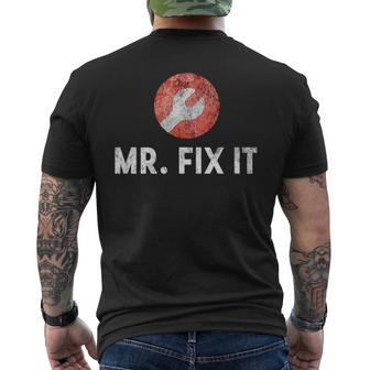 Mr Fix It Funny Plumber Gift For Dad Men's Crewneck Short Sleeve Back Print T-shirt