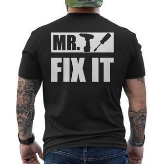 Mr Fix It T Shirt Fathers Day For Dad From Son Men's Back Print T-shirt | Mazezy