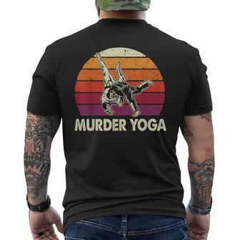 Murder Yoga Jiu Jitsu Grappler Martial Arts Coach Bjj Men's Back Print T-shirt | Mazezy