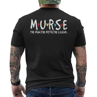 Murse The Man The Myth The Legend Gifts For Him Black Mens Back Print T-shirt - Seseable