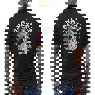 Muscle Body Build Unicorn Dad Dada Corn Daddy Muscle Men's Back Print T-shirt | Mazezy