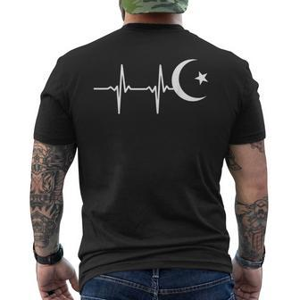 Muslim Heartbeats Ramadan Kareem Moon Crescent Eid Men's T-shirt Back Print - Seseable